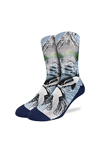 Breaching Orcas Sock