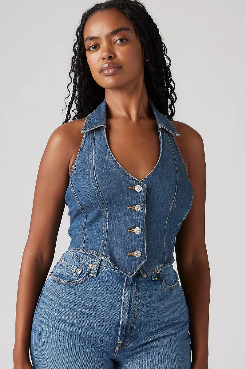 Bria Denim Halter Top