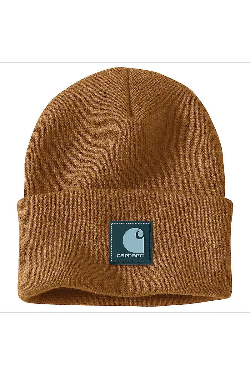 Rubber Patch Beanie - Carhartt Brown/Dark Harbor Teal