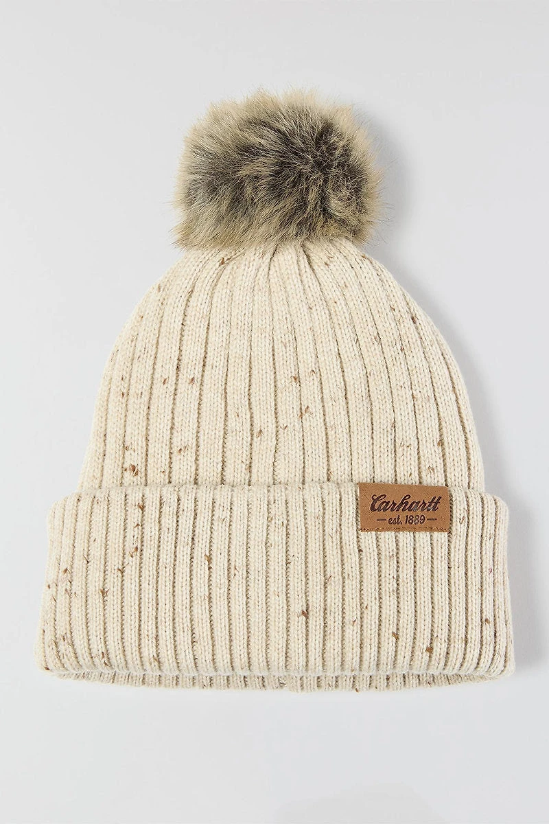 Wool Blend Cuffed Beanie - Oatmilk Nep