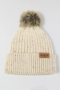 Wool Blend Cuffed Beanie - Oatmilk Nep