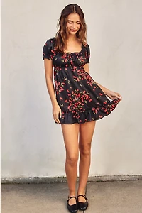 Cherries Ruffled Dress