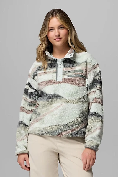 Helvetia II Printed Cropped Half Snap Fleece Pullover