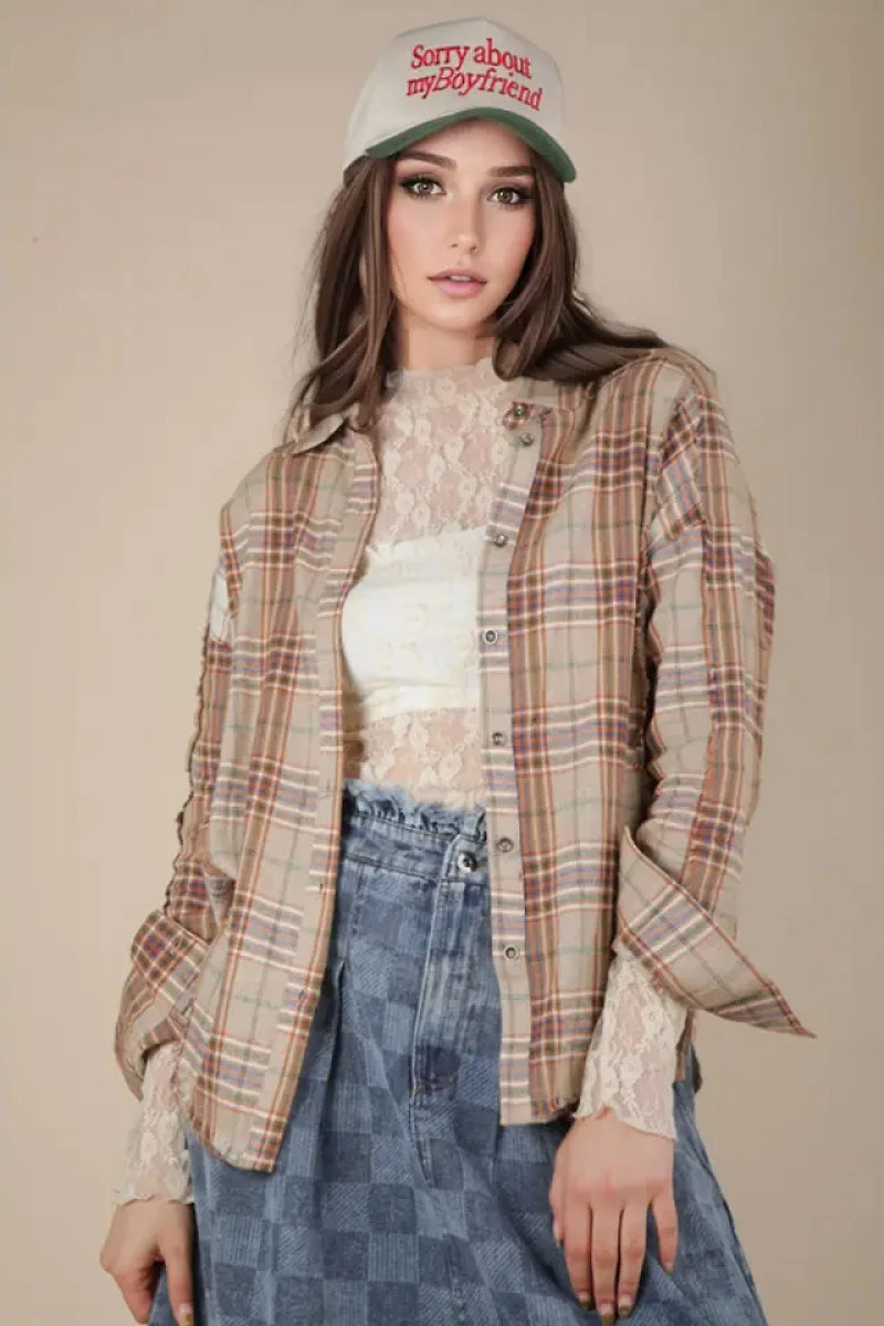 Contrast Plaid Shirt