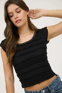 Country Lyric Ruffle Top