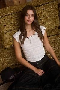 Country Lyric Ruffle Top