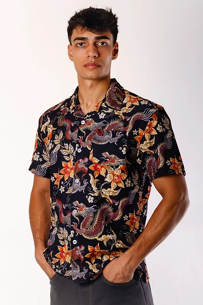 Dragons & Flowers Short Sleeve Shirt