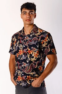 Dragons & Flowers Short Sleeve Shirt