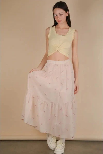 Embroidered Daisy Maxi Skirt