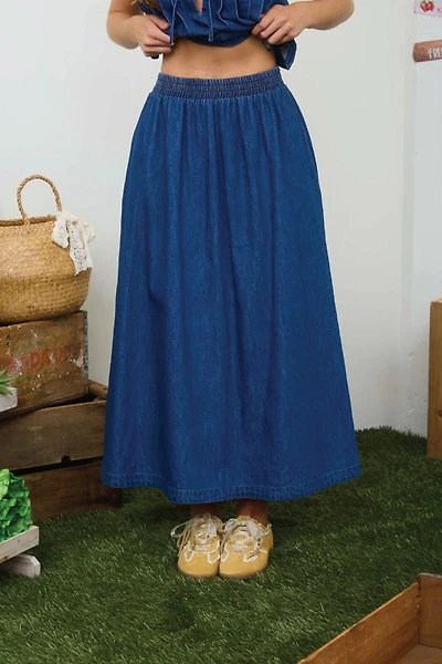 Everyday Denim Maxi Skirt