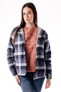 Flannel Hooded Shirt Jacket