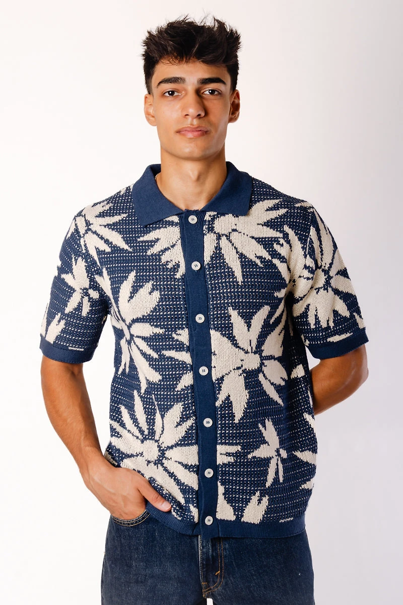 Floral Crochet Button Up Shirt