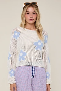 Floral Crochet Sweater