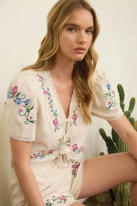 Floral Embroidery Top