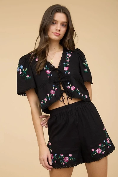 Floral Embroidery Top