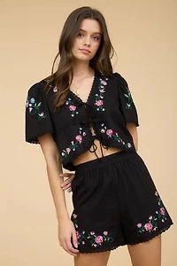 Floral Embroidery Top