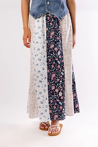 Floral Pieced Maxi Skirt