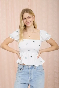 Floral Smocked Top