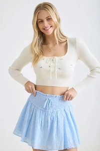 Flower Swirl Knit Top
