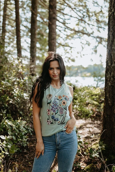 Flowers & Bees Muscle Tank