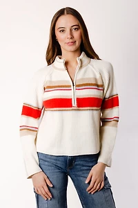 Half Zip Striped Sweater