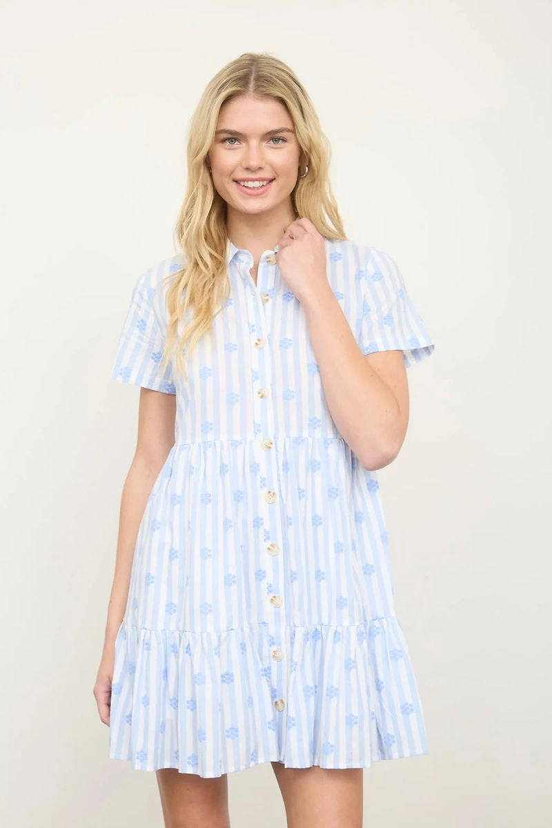 Honeycomb Floral Mini Dress