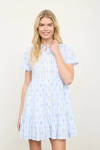 Honeycomb Floral Mini Dress