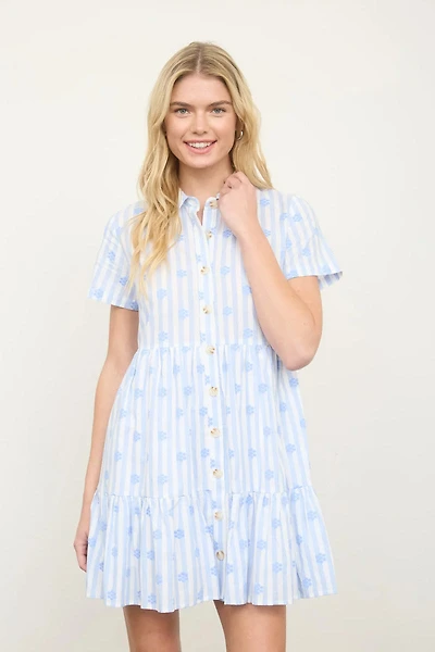 Honeycomb Floral Mini Dress