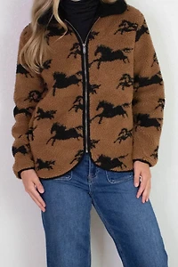 Horse Sherpa Zip Jacket