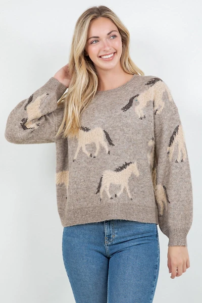Horses Crew Sweater