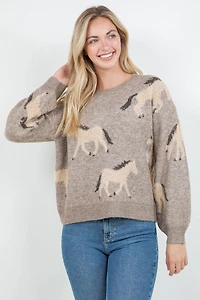 Horses Crew Sweater