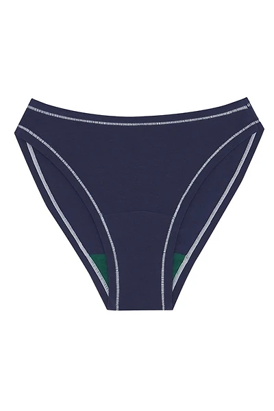 High Rise Bikini - Navy/White