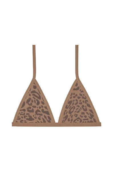String Bra - Tan Leopard