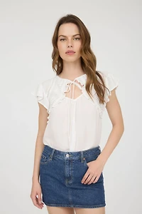 Keyhole Lace Trim Top