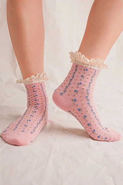 Lace Top Rose Socks