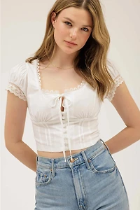 Lace Trim Corset Top