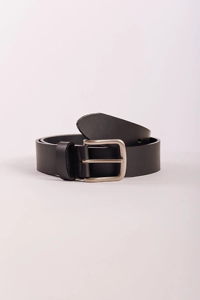 Leather Belt with Nickel Buckle