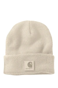 Leatherette Wach Cap Beanie - Oat Milk