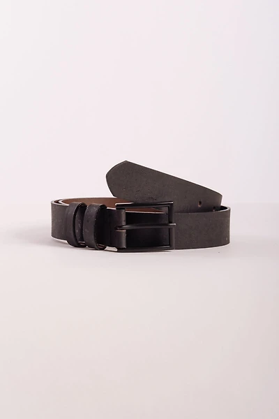 Matte Black Buckle Leather Belt