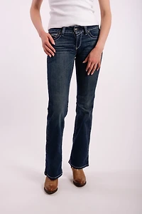 Mid Rise Whipstitch Bootcut Jeans