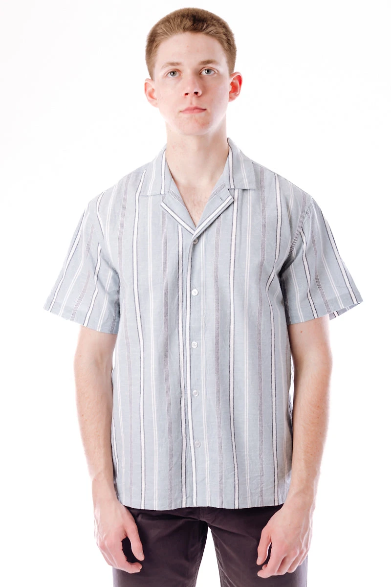 Multi Blue Stripe Short Sleeve Shirt