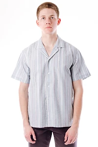 Multi Blue Stripe Short Sleeve Shirt
