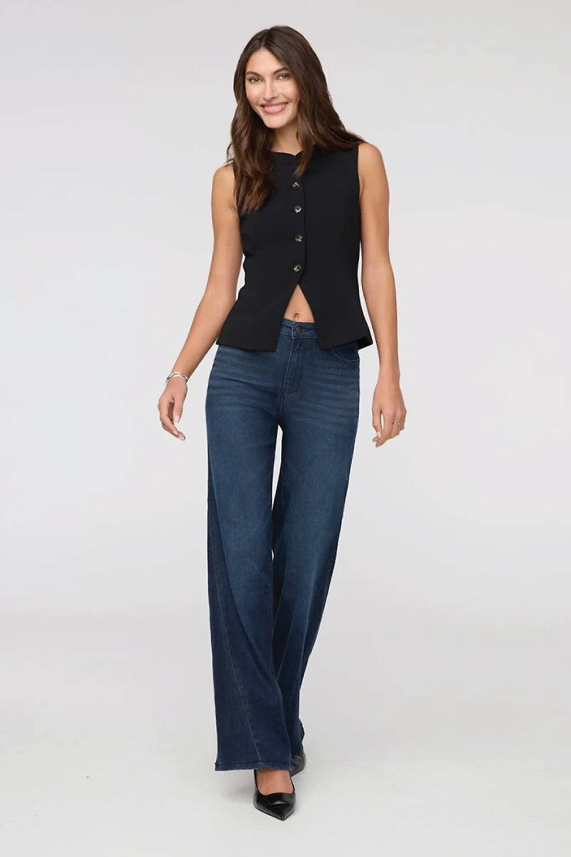 No Sweat Denim High Rise Wide Leg