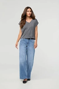 Performance Denim+ Mid Rise Loose Straight Jeans