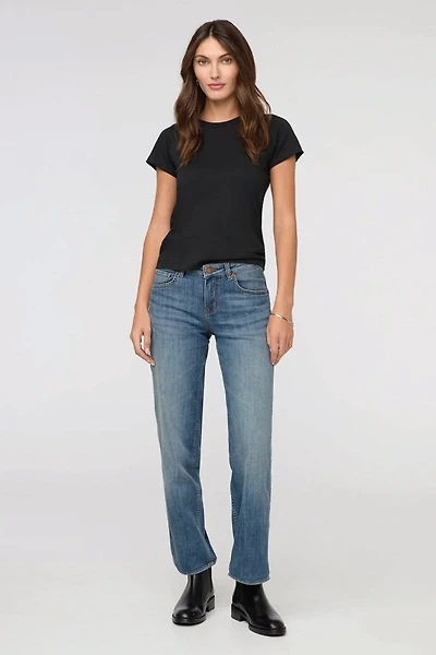Performance Denim Mid Rise Straight