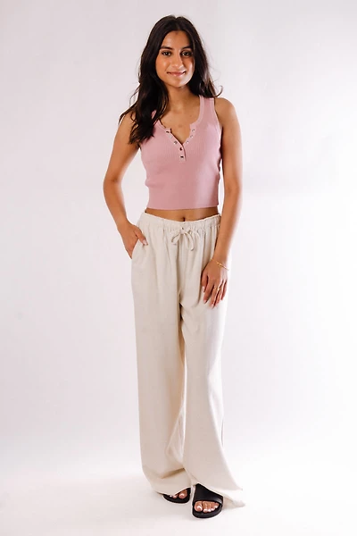 Petal Knit Crop Tank Top