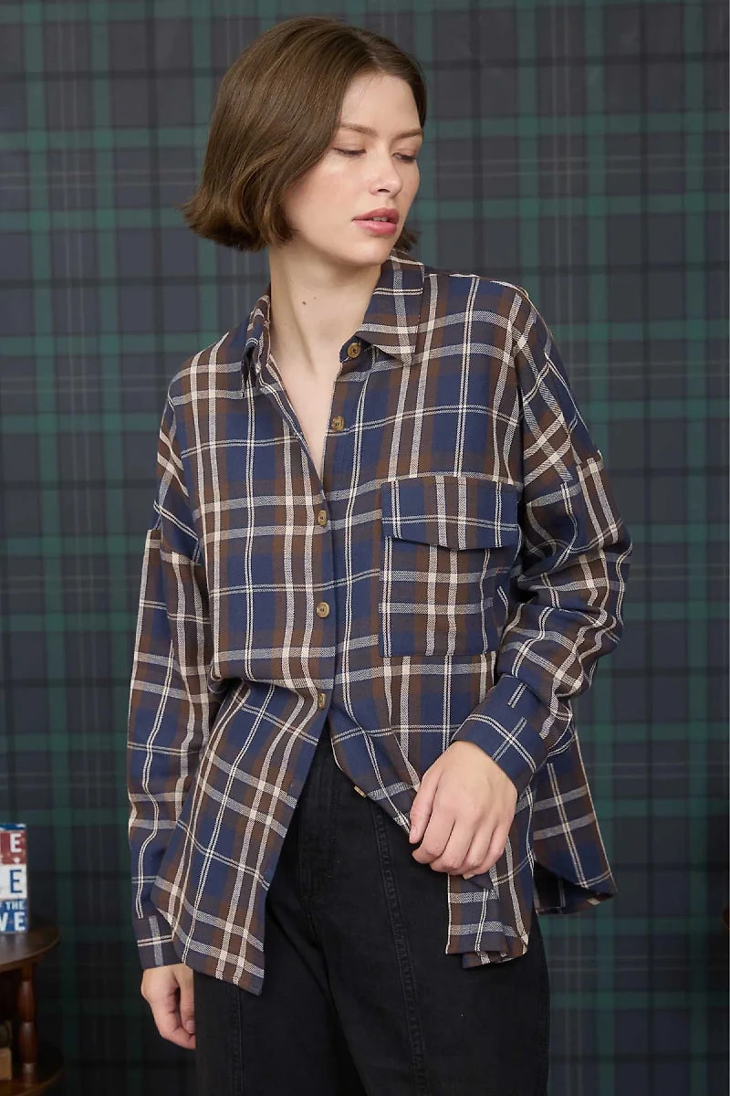 Plaid Button-Down Shirt