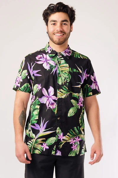 Purple Hawaiian Short Sleeve Shirt