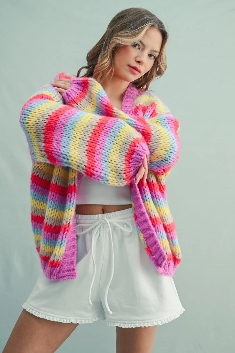 Rainbow Stripe Cardi
