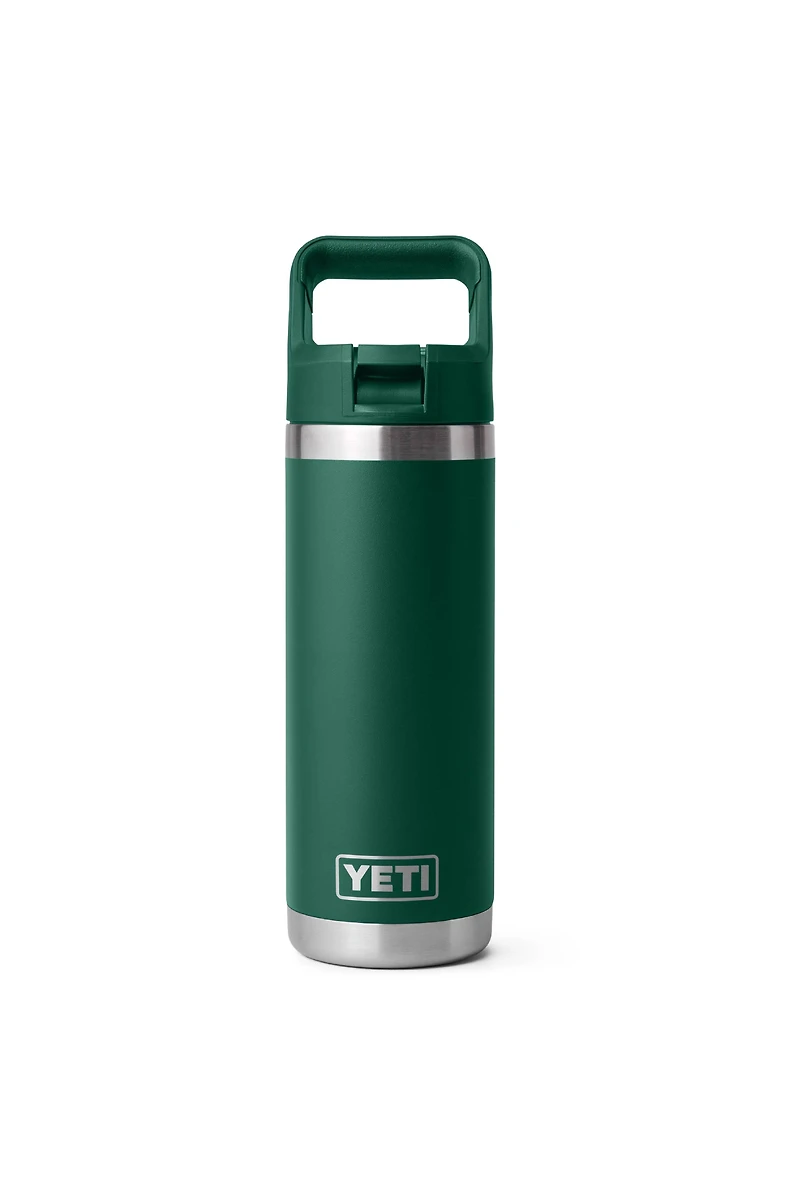 Rambler 18 oz Straw Bottle - Black Forest Green